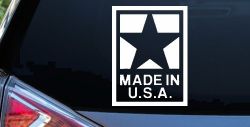 Made In the USA Patriotic Car or Truck Window Decal Sticker