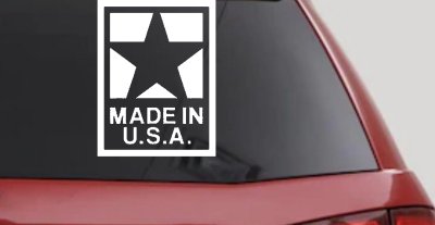 Made In the USA Patriotic Car or Truck Window Vinyl Decal Sticker
