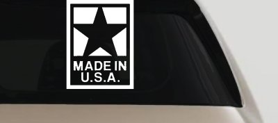 Made In the USA Patriotic Car or Truck Window Vinyl Decal Sticker
