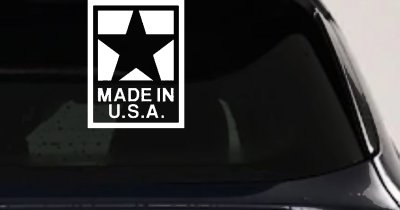 Made In the USA Patriotic Car or Truck Window Vinyl Decal Sticker