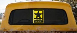 Made In the USA Patriotic Car or Truck Window Decal Sticker (Yellow)