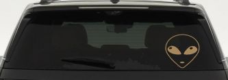 Alien Head Sci Fi Car or Truck Window Decal Sticker (Light Brown)