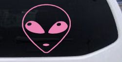 Alien Head Sci Fi Car or Truck Window Decal Sticker (Pink)