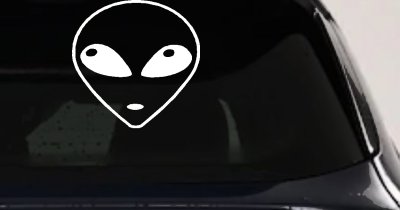 Alien Head Sci Fi Car or Truck Window Vinyl Decal Sticker