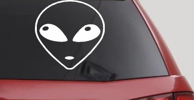 Alien Head Sci Fi Car or Truck Window Vinyl Decal Sticker