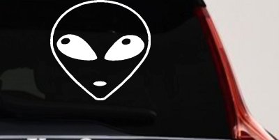 Alien Head Sci Fi Car or Truck Window Vinyl Decal Sticker