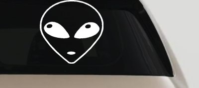 Alien Head Sci Fi Car or Truck Window Vinyl Decal Sticker