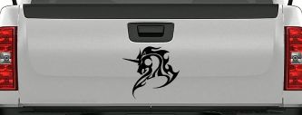 Tribal Unicorn Car or Truck Window Decal Sticker (Black)