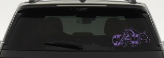 Bulldog With Barbells Car or Truck Window Decal Sticker (Purple)