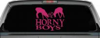 Horny Boys Buck Deer Hunting Car or Truck Window Decal Sticker (Hot Pink)