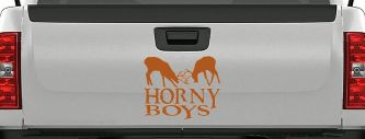 Horny Boys Buck Deer Hunting Car or Truck Window Decal Sticker (Nut Brown)