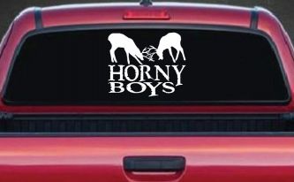 Horny Boys Buck Deer Hunting Car or Truck Window Decal Sticker