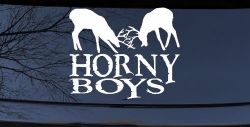 Horny Boys Buck Deer Hunting Car or Truck Window Decal Sticker
