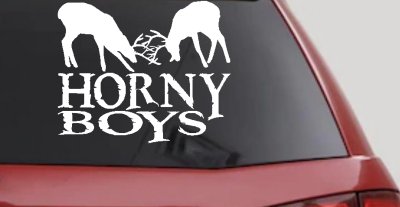 Horny Boys Buck Deer Hunting Truck Car Window Vinyl Decal Sticker