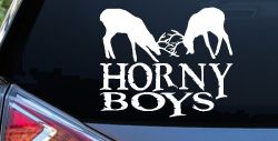 Horny Boys Buck Deer Hunting Car or Truck Window Decal Sticker