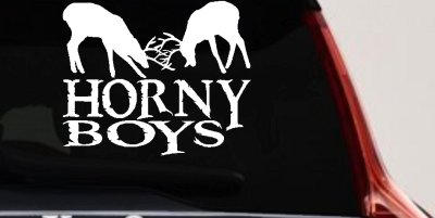 Horny Boys Buck Deer Hunting Truck Car Window Vinyl Decal Sticker