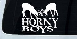 Horny Boys Buck Deer Hunting Car or Truck Window Decal Sticker
