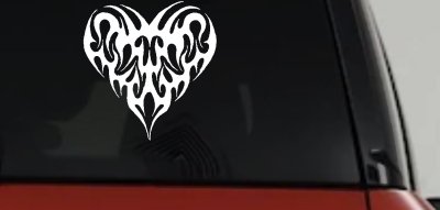 Tribal Heart Swirl Decal for Car Truck Windows