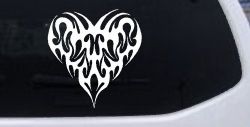 Tribal Heart with Swirls Car or Truck Window Decal Sticker