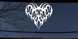 Tribal Heart with Swirls Car or Truck Window Decal Sticker