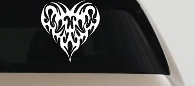 Tribal Heart Swirl Decal for Car Truck Windows