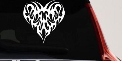 Tribal Heart Swirl Decal for Car Truck Windows