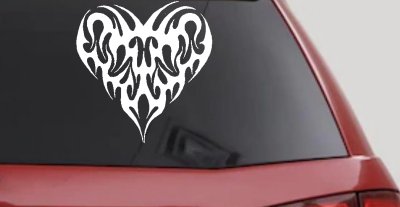 Tribal Heart Swirl Decal for Car Truck Windows