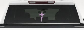 Tribal Thorn Jesus Cross Christian Car or Truck Window Decal Sticker (Lilac)
