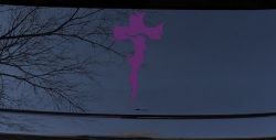 Tribal Thorn Jesus Cross Christian Car or Truck Window Decal Sticker (Violet)