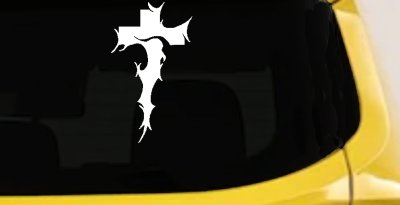 Tribal Thorn Jesus Cross Christian Car or Truck Window Vinyl Decal Sticker