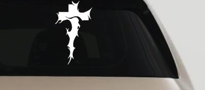 Tribal Thorn Jesus Cross Christian Car or Truck Window Vinyl Decal Sticker