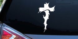 Tribal Thorn Jesus Cross Christian Car or Truck Window Decal Sticker
