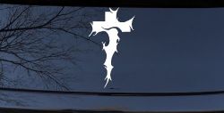 Tribal Thorn Jesus Cross Christian Car or Truck Window Decal Sticker