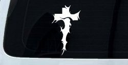 Tribal Thorn Jesus Cross Christian Car or Truck Window Decal Sticker