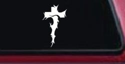Tribal Thorn Jesus Cross Christian Car or Truck Window Decal Sticker