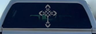 Celtic Cross Christian Car or Truck Window Decal Sticker (Silver)