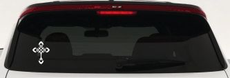 Celtic Cross Christian Car or Truck Window Decal Sticker (White)