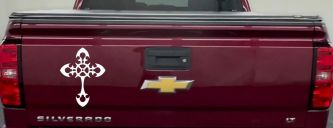 Celtic Cross Christian Car or Truck Window Vinyl Decal Sticker (White)