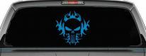 Tribal Punisher Skull Car or Truck Window Decal Sticker (Blue)