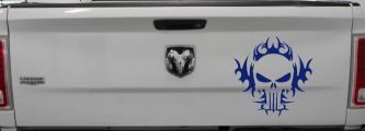 Tribal Punisher Skull Car or Truck Window Decal Sticker (Navy)
