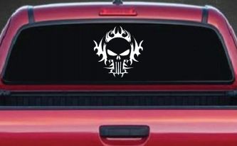 Tribal Punisher Skull Car or Truck Window Decal Sticker