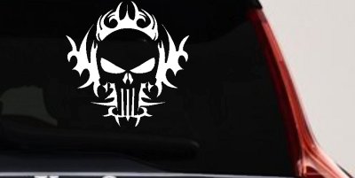 Tribal Punisher Skull Car or Truck Window Vinyl Decal Sticker