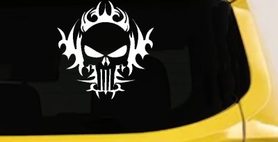 Tribal Punisher Skull Car or Truck Window Vinyl Decal Sticker