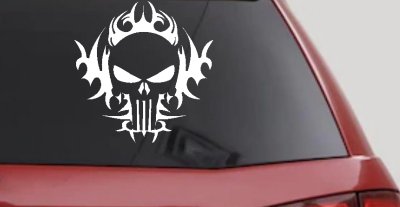 Tribal Punisher Skull Car or Truck Window Vinyl Decal Sticker