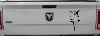 Tulip Rose Flower Car or Truck Window Decal Sticker (Black)