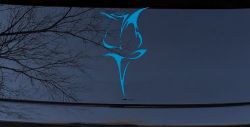 Tulip Rose Flower Car or Truck Window Decal Sticker (Blue)