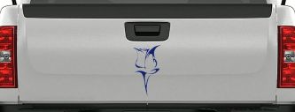 Tulip Rose Flower Car or Truck Window Decal Sticker (Navy)