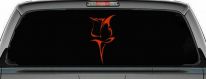 Tulip Rose Flower Car or Truck Window Decal Sticker (Orange Red)