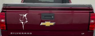 Tulip Rose Flower Car or Truck Window Decal Sticker (White)