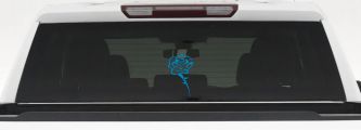 Single Open Rose Flower Car or Truck Window Decal Sticker (Blue)